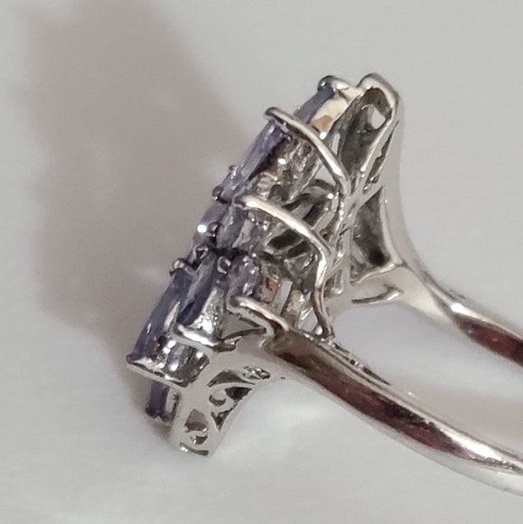 925 tourmaline stauer sterling silver cluster ring lavender purple sz 6 estate - Picture 16 of 16